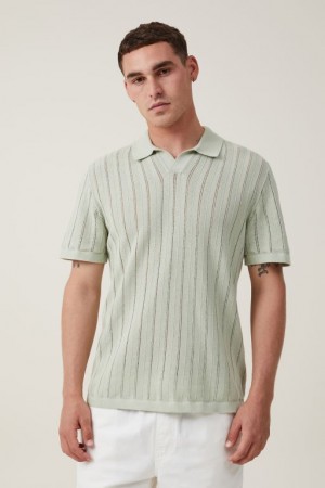 Camisas Cotton On Resort Corta Sleeve Polo Hombre Seafoam | VZRLgl0xiXp