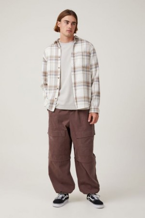 Pantalon Cotton On Parachute Super Baggy Hombre Chocolate | QBEkaOWCyZp
