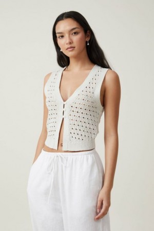 Prendas De Punto Cotton On Sparkle Mesh Vest Mujer Porcelain | BfKvCfDohBg