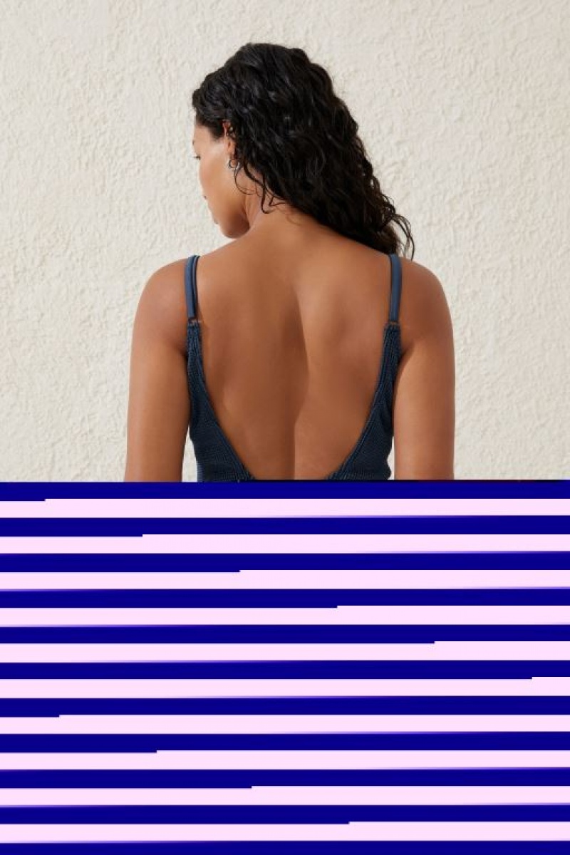 Body Cotton On Thin Correa Low Scoop One Piece Cheeky Mujer Azul Marino Negras | Bt0jRZmFi3f