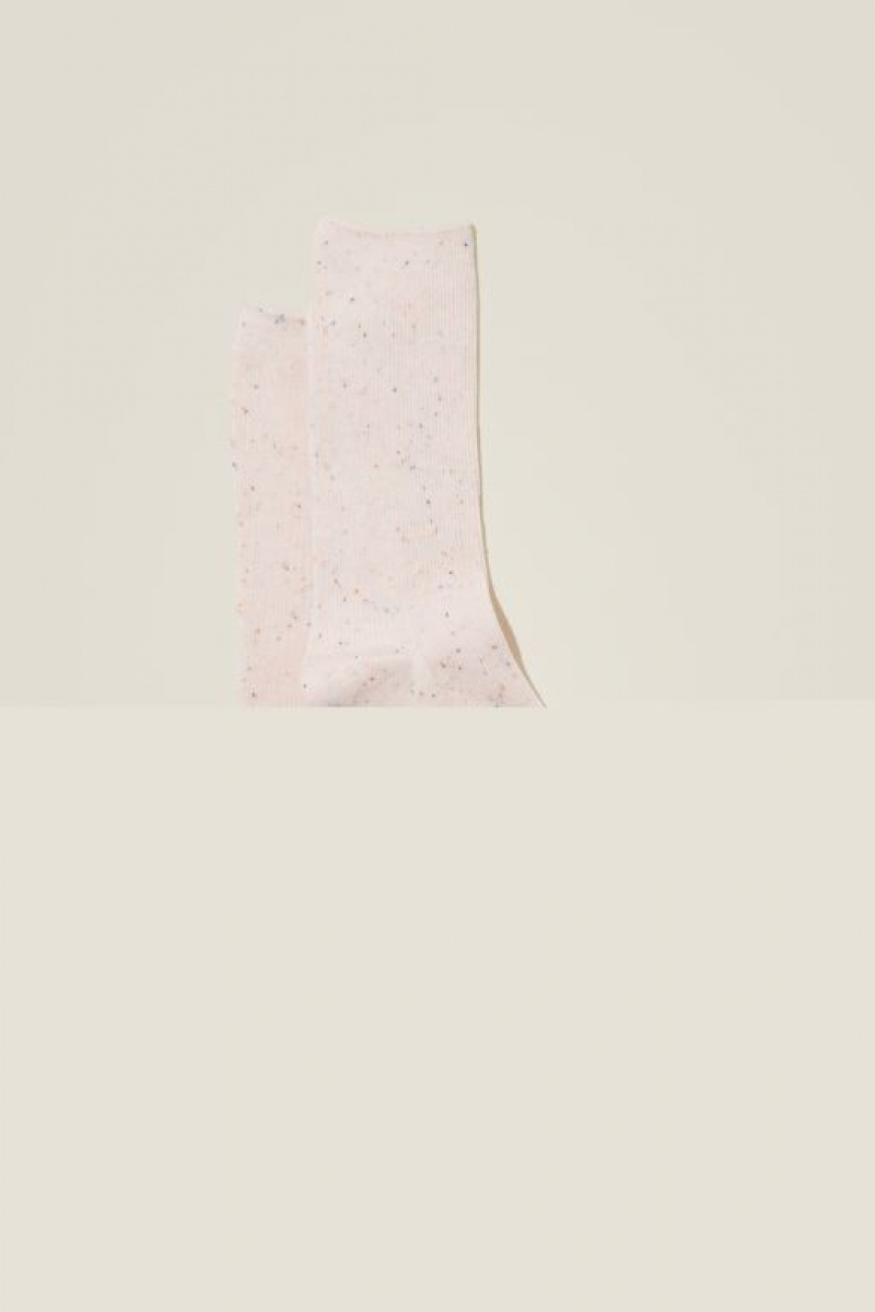 Calcetines Cotton On Fine Acanalado Crew Mujer Coral | mbjIdUnw5xk