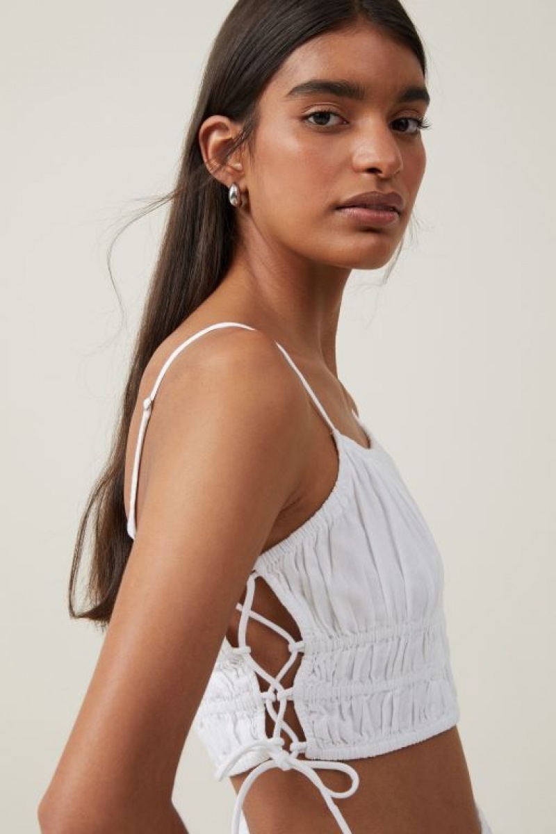 Cami Cotton On Lucy Shirred Mujer Blancas | g1Uji4lYUIs
