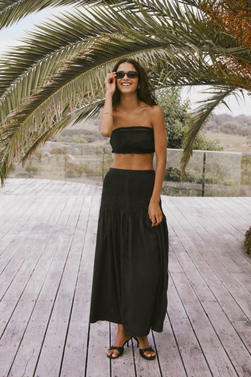 Cami Cotton On Pia Pin Tuck Mujer Negras | I8eLRk3IApY