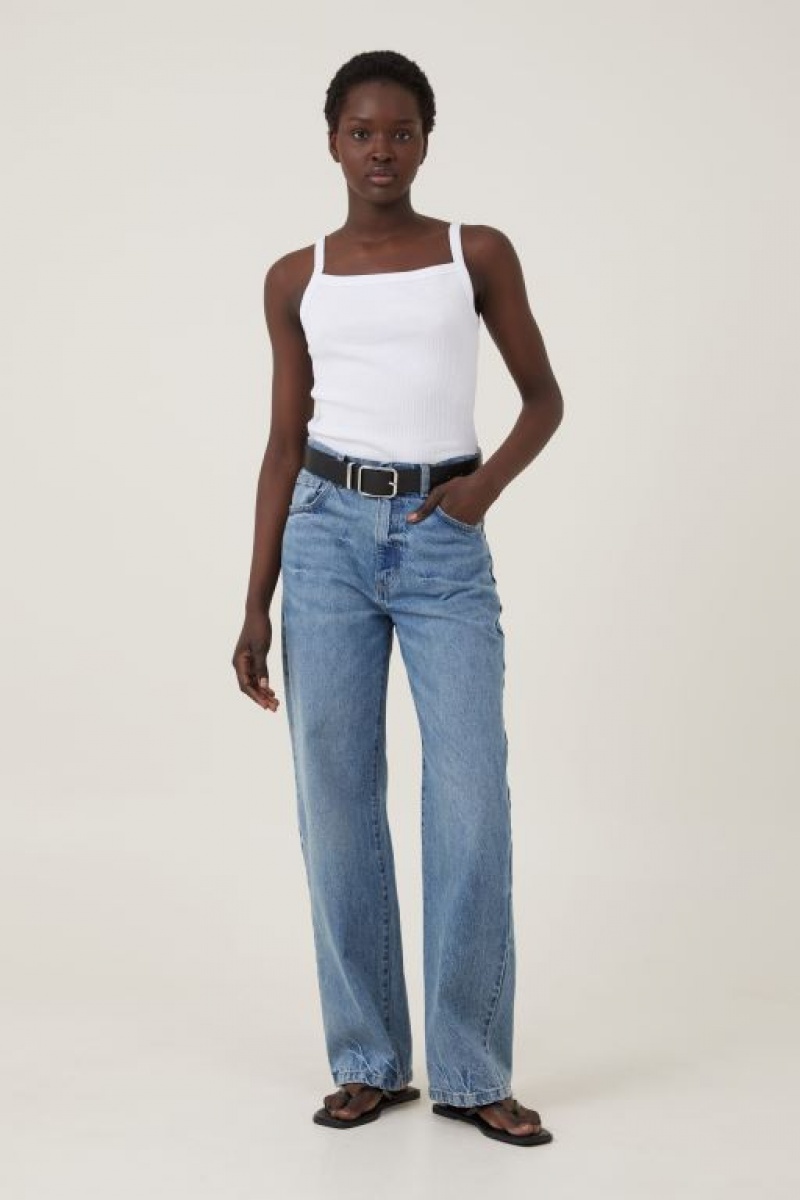 Cami Cotton On Rory Directo Neck Mujer Blancas | C6cnL1P0XHK