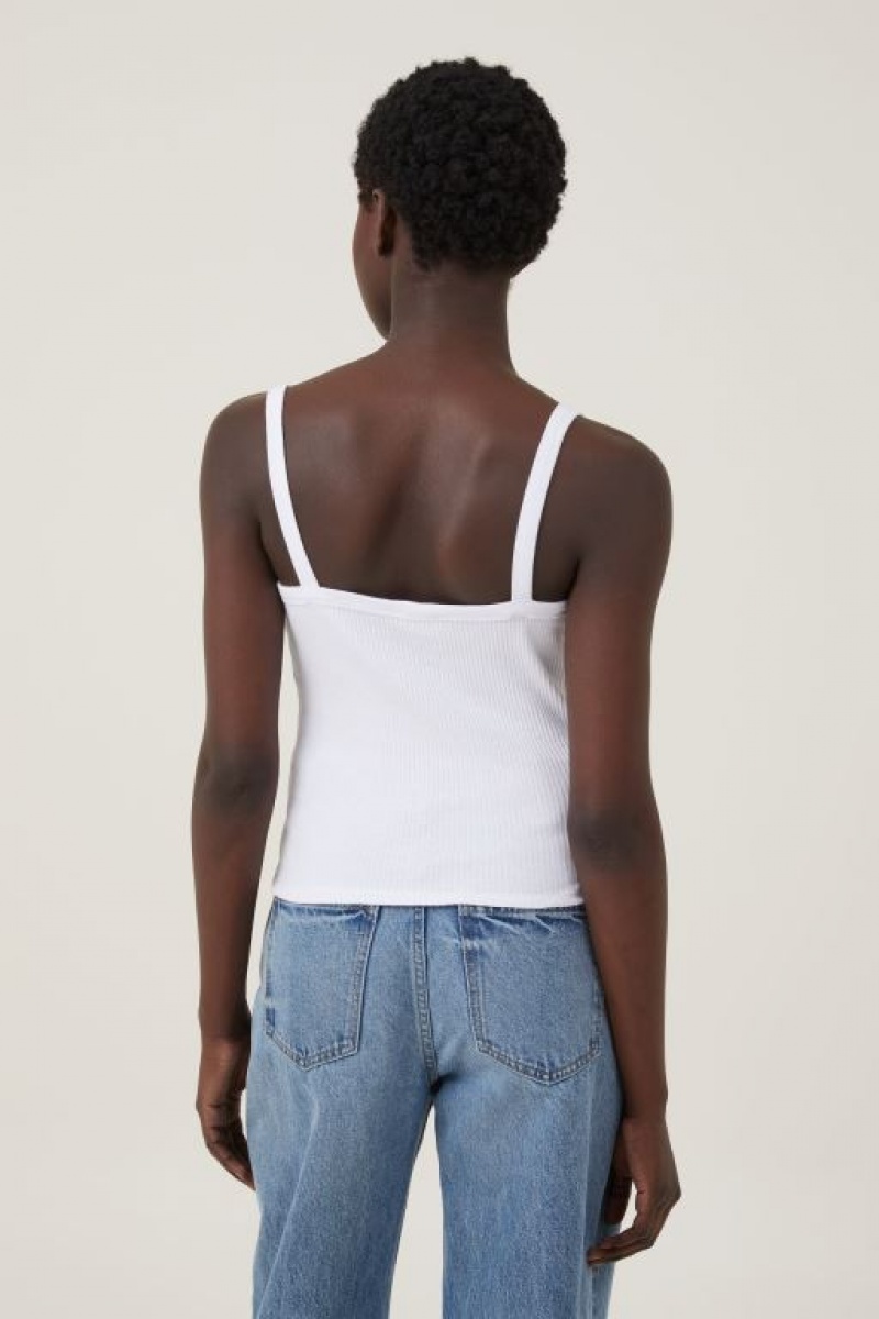 Cami Cotton On Rory Directo Neck Mujer Blancas | C6cnL1P0XHK