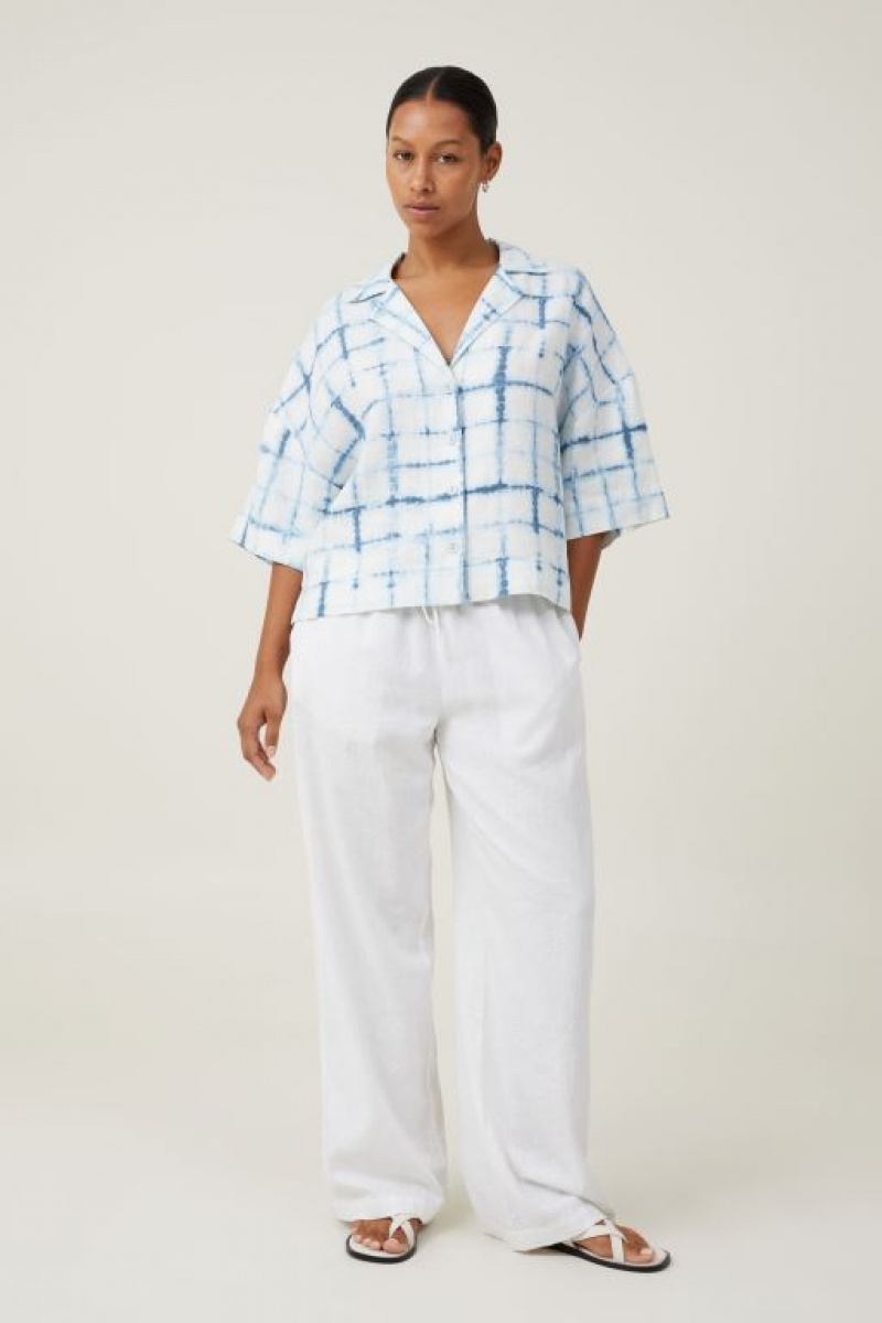 Camisas Cotton On Frankie Linen Corta Sleeve Mujer Shibori | MY6kylrGC3k