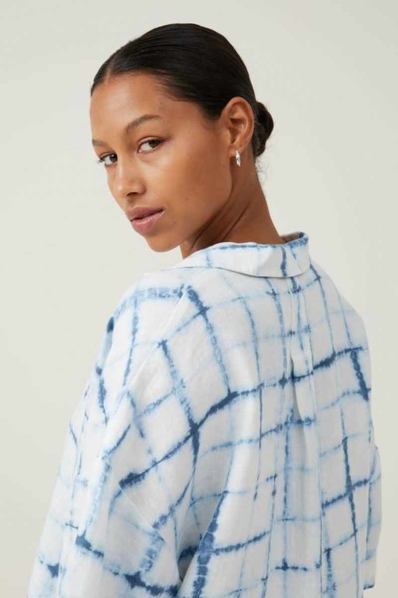 Camisas Cotton On Frankie Linen Corta Sleeve Mujer Shibori | MY6kylrGC3k