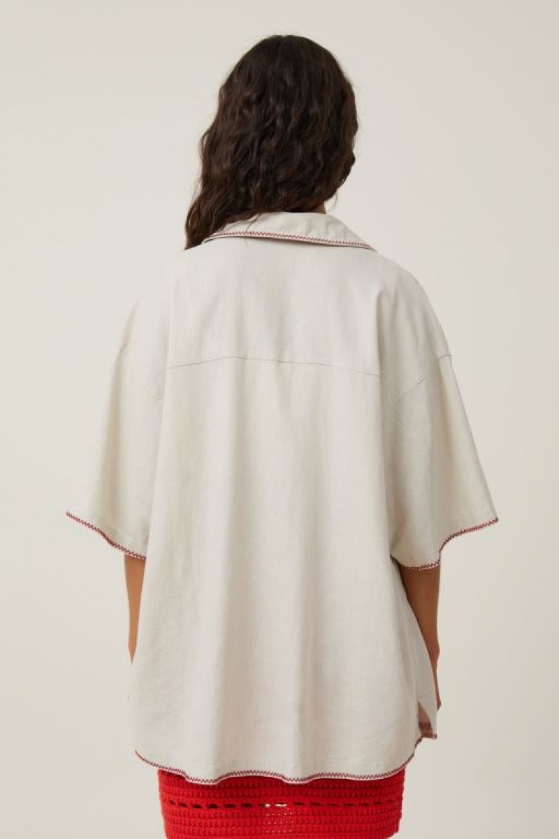 Camisas Cotton On Haven Corta Sleeve Mujer Naranjas Gris | N3ItGUgkejq