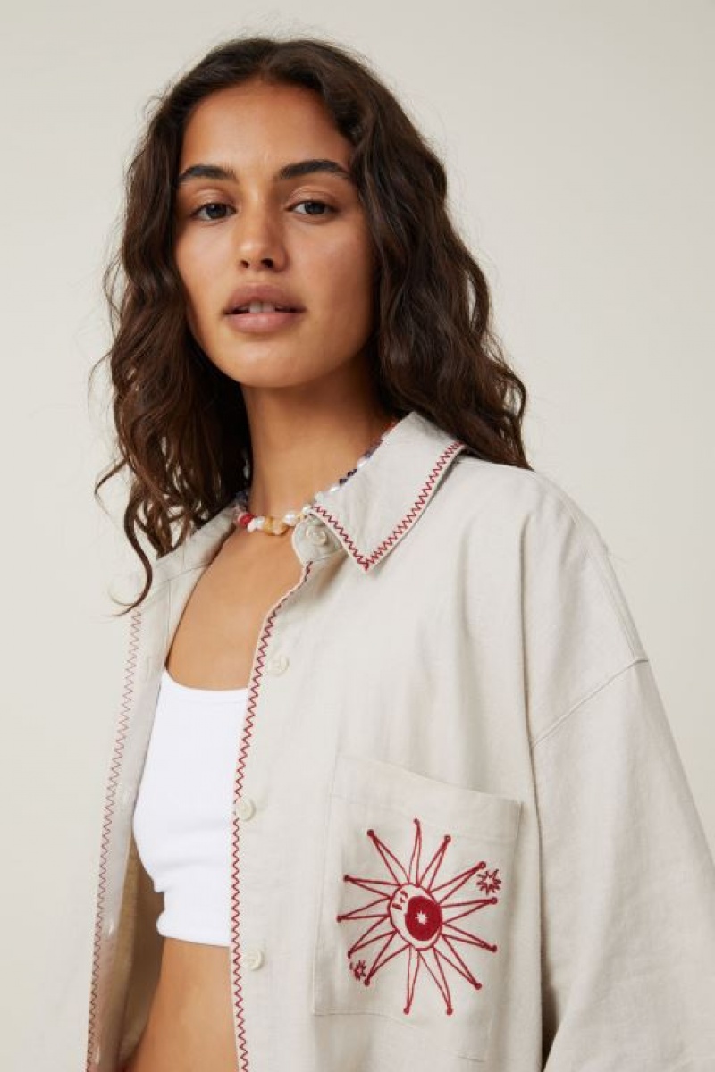 Camisas Cotton On Haven Corta Sleeve Mujer Naranjas Gris | N3ItGUgkejq