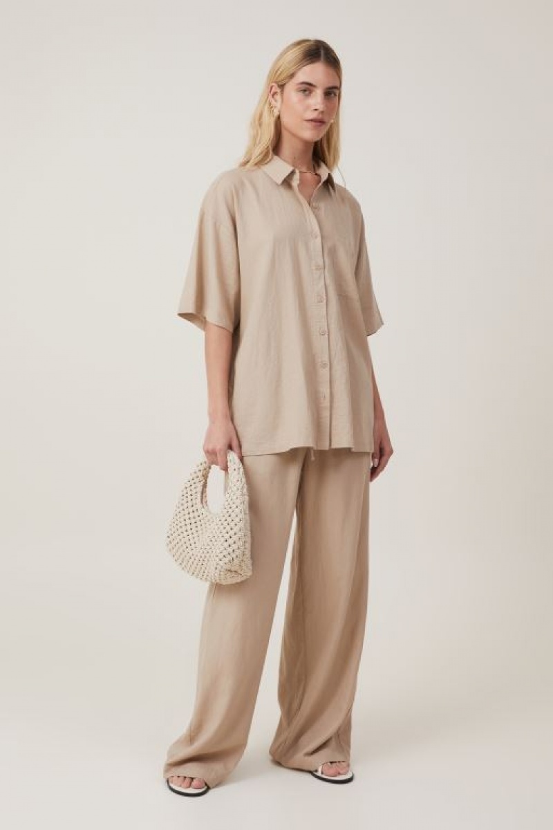 Camisas Cotton On Haven Corta Sleeve Mujer Gris Marrones | 7kpKSB6uJ3z