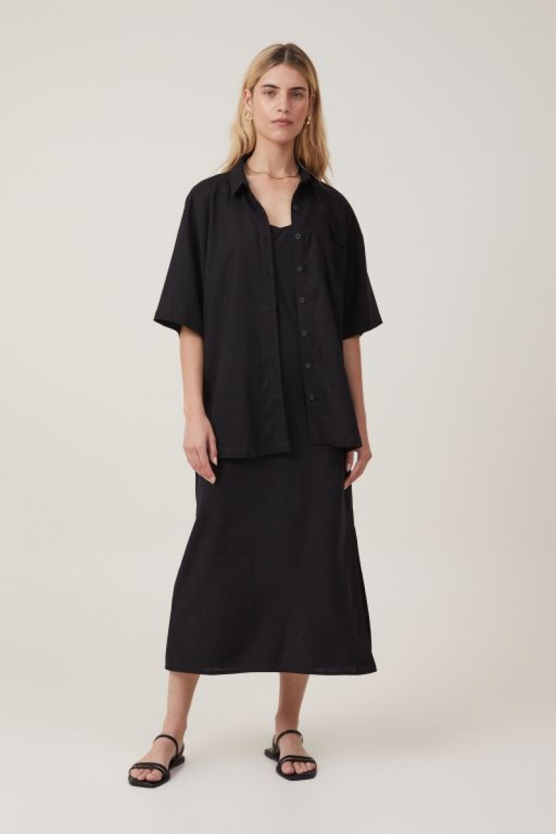 Camisas Cotton On Haven Corta Sleeve Mujer Negras | 1fOaAKxtwCa