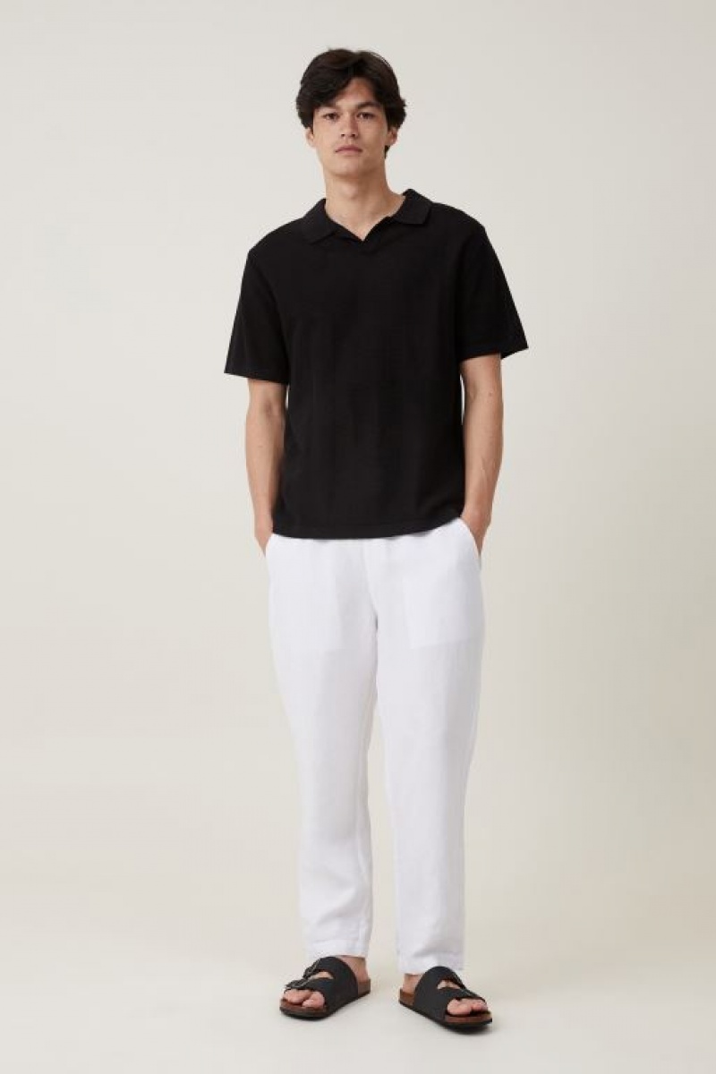 Camisas Cotton On Resort Corta Sleeve Polo Hombre Negras | lKHBh4YN50i