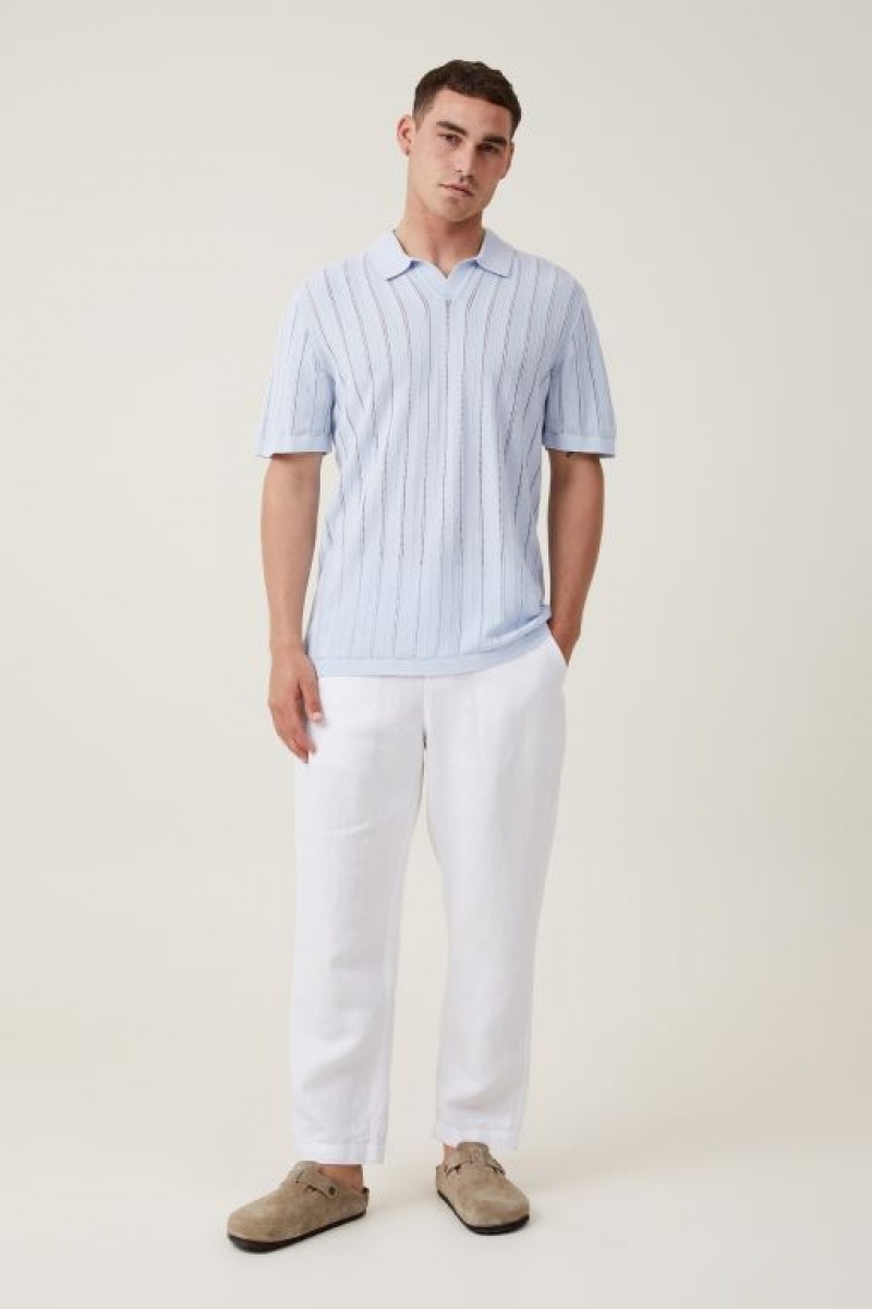 Camisas Cotton On Resort Corta Sleeve Polo Hombre Azules | hdJamPTZRBQ