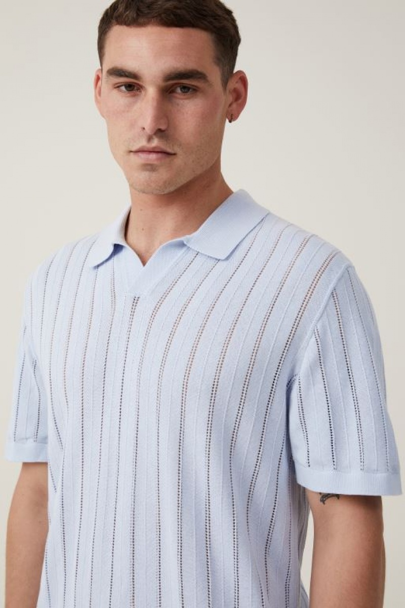 Camisas Cotton On Resort Corta Sleeve Polo Hombre Azules | hdJamPTZRBQ
