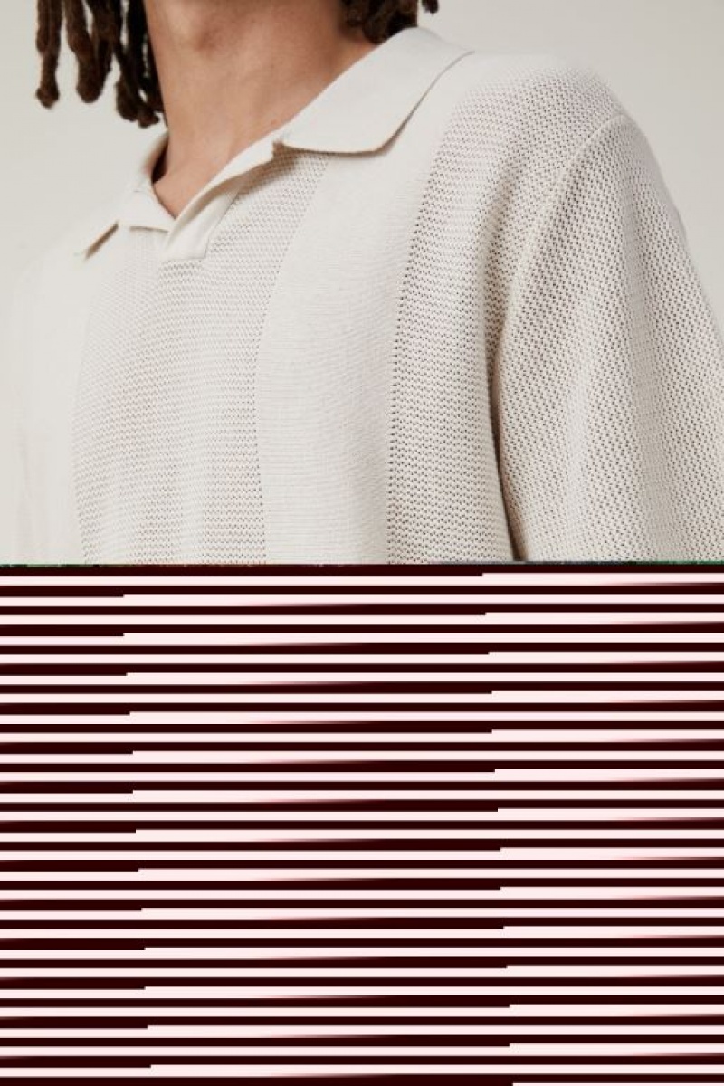 Camisas Cotton On Resort Corta Sleeve Polo Hombre Beige | Daji6YMrZ8Y