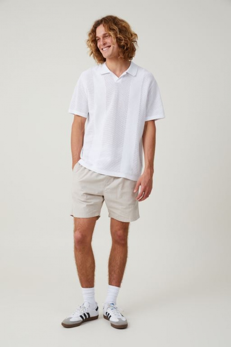 Camisas Cotton On Resort Corta Sleeve Polo Hombre Blancas | y1nBjzTHGZ3