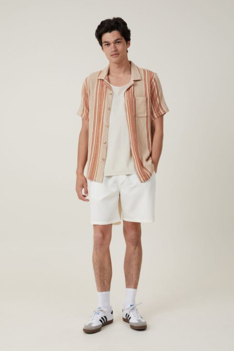 Camisas Cotton On Riviera Corta Sleeve Hombre Rayadas | lvK94GYWWXh