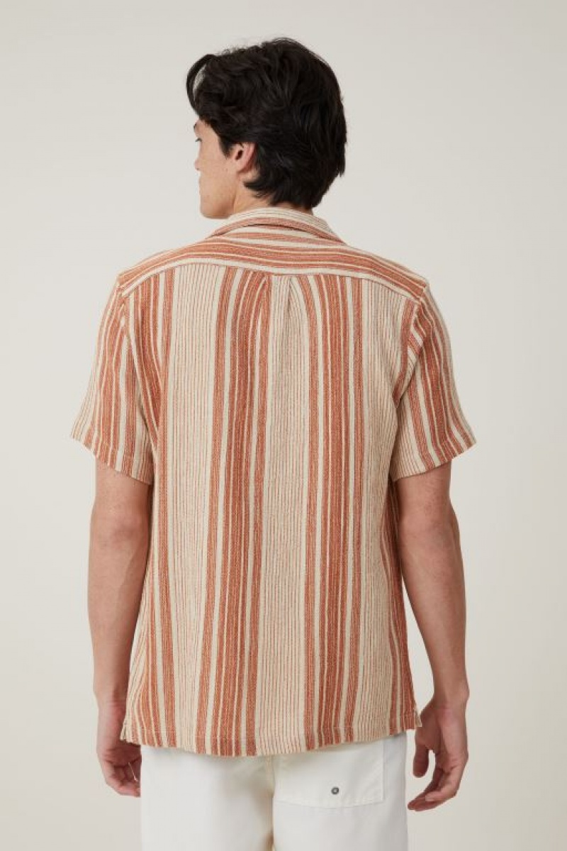 Camisas Cotton On Riviera Corta Sleeve Hombre Rayadas | lvK94GYWWXh