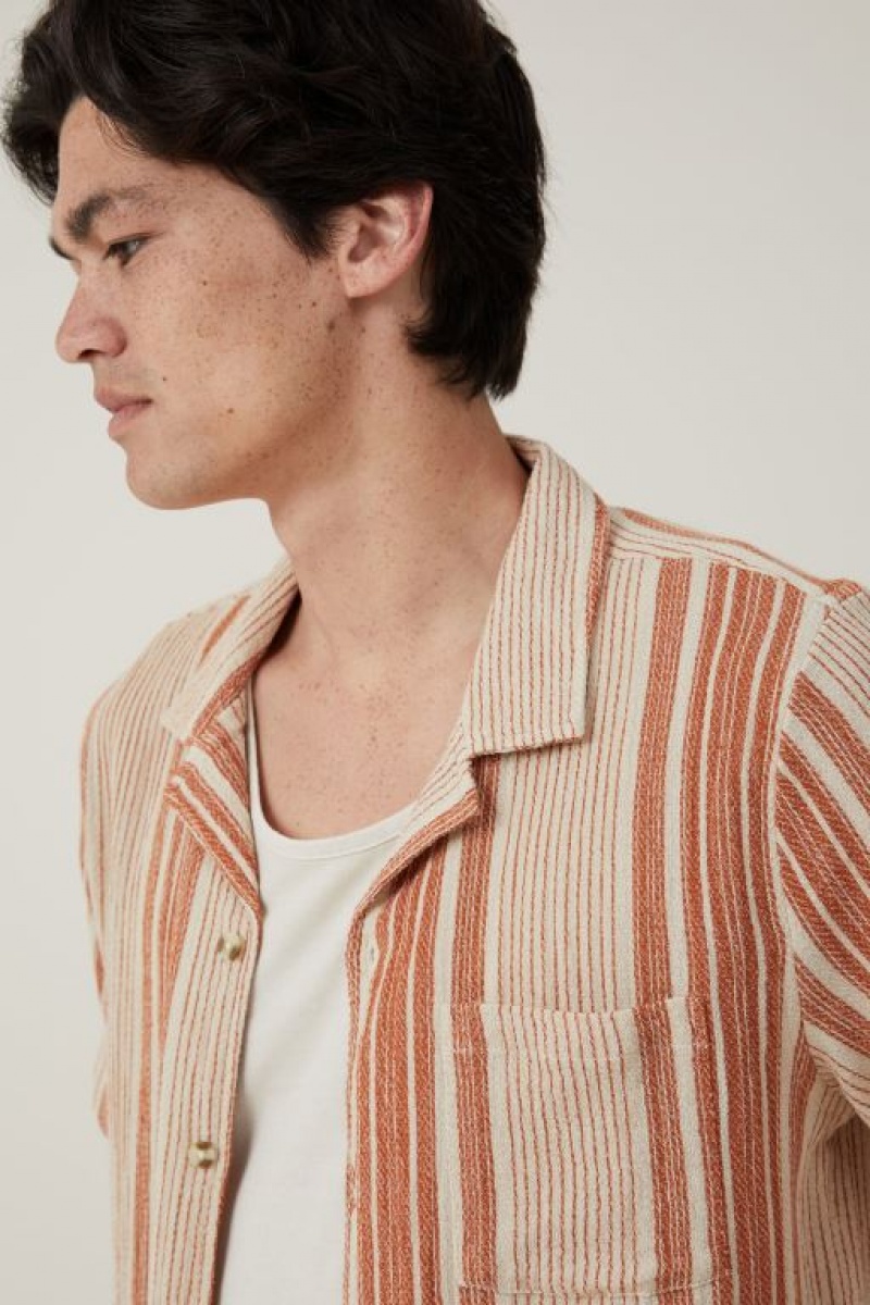 Camisas Cotton On Riviera Corta Sleeve Hombre Rayadas | lvK94GYWWXh