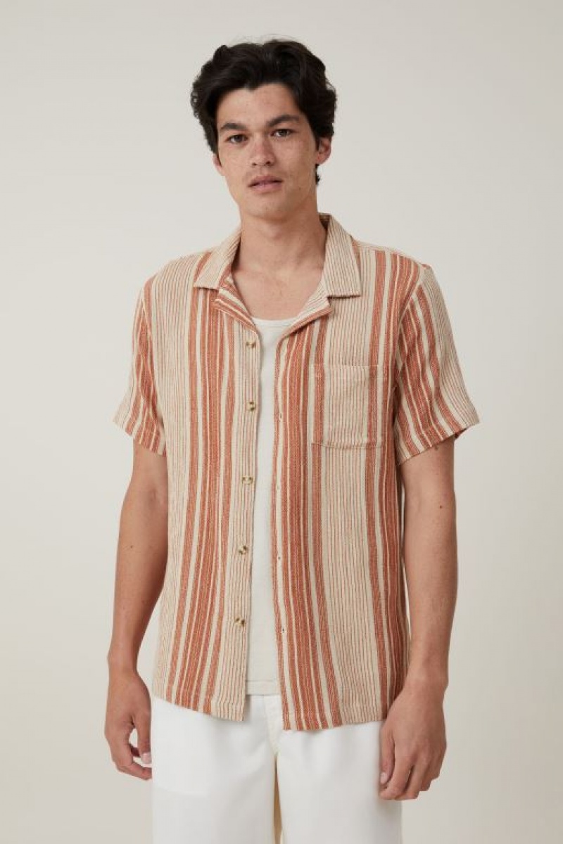Camisas Cotton On Riviera Corta Sleeve Hombre Rayadas | lvK94GYWWXh