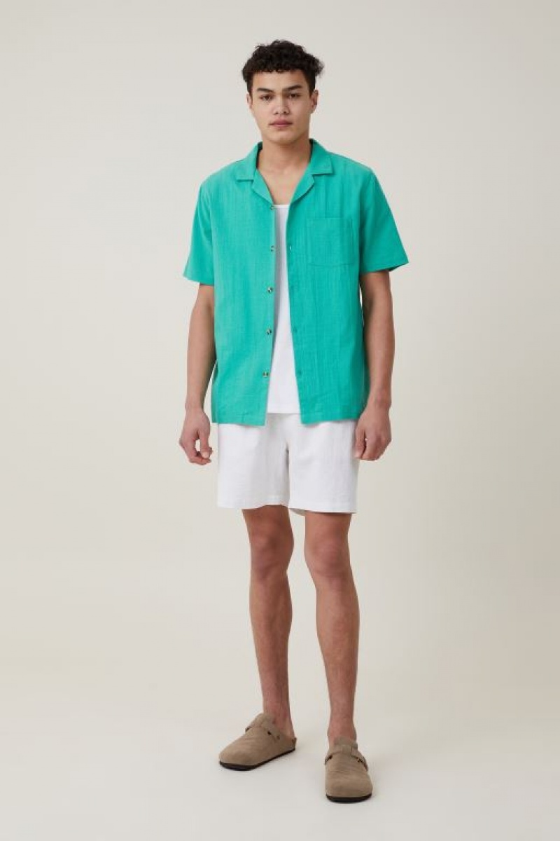 Camisas Cotton On Riviera Corta Sleeve Hombre Verde | 0cZCLL0ycjd