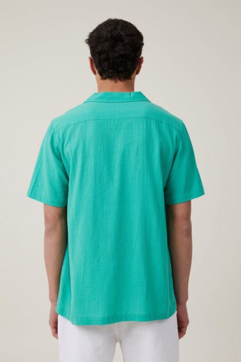 Camisas Cotton On Riviera Corta Sleeve Hombre Verde | 0cZCLL0ycjd