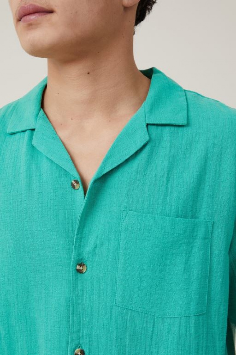 Camisas Cotton On Riviera Corta Sleeve Hombre Verde | 0cZCLL0ycjd