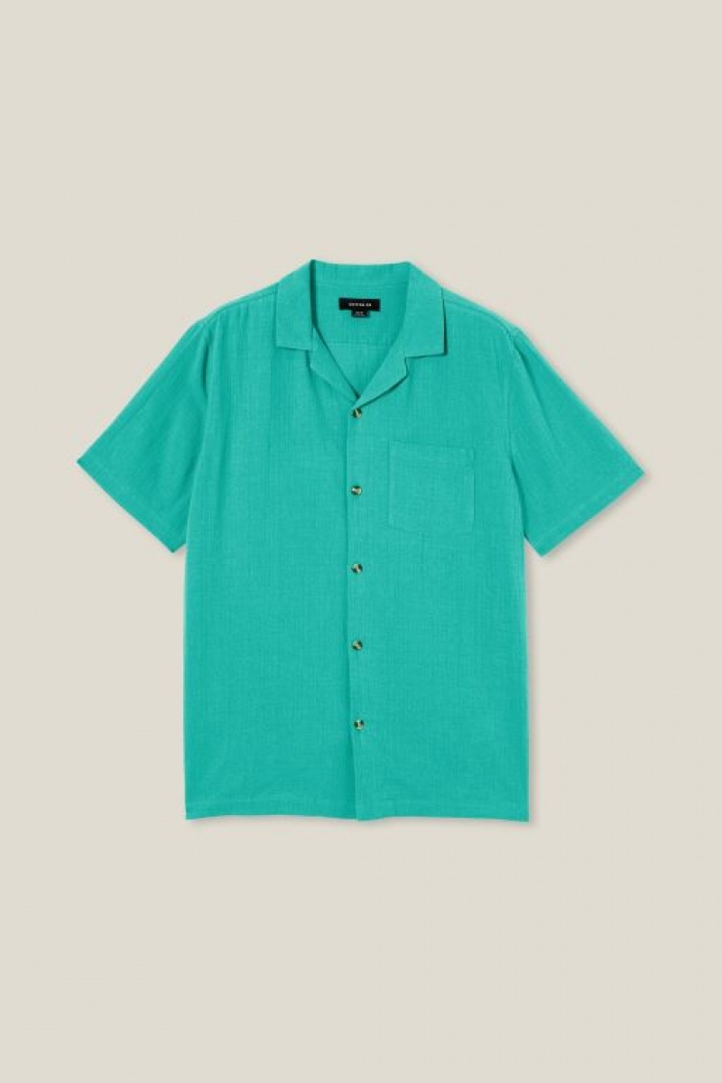 Camisas Cotton On Riviera Corta Sleeve Hombre Verde | 0cZCLL0ycjd