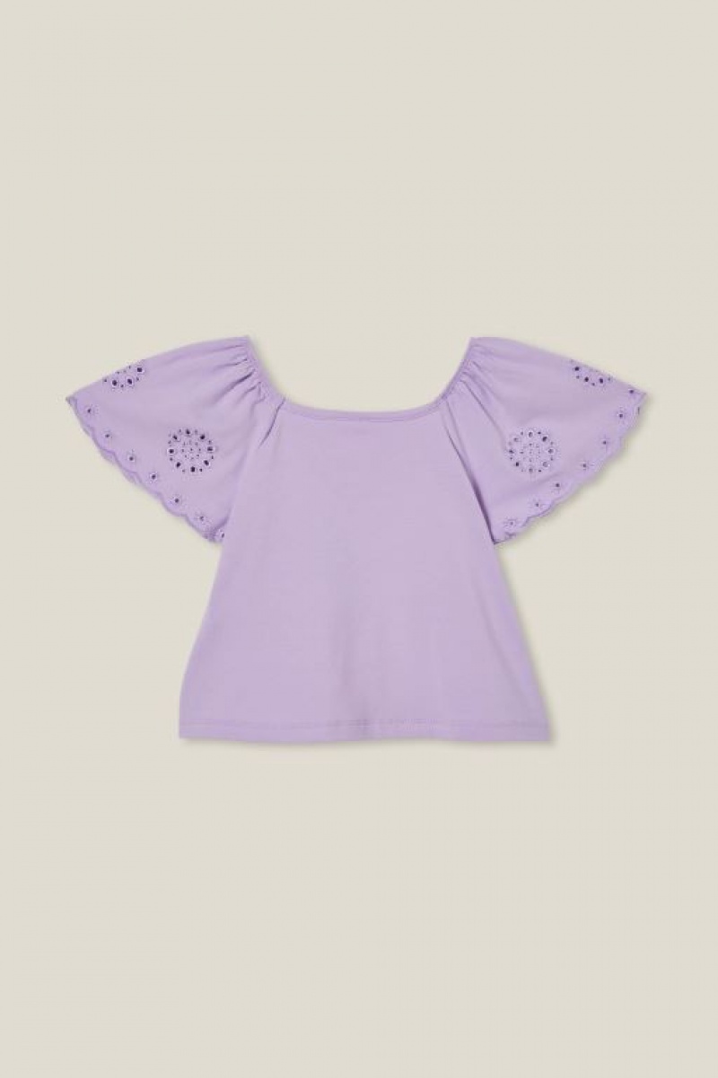 Camiseta Cotton On Ava Corta Sleeve Niña Moradas | sA637PIDErF