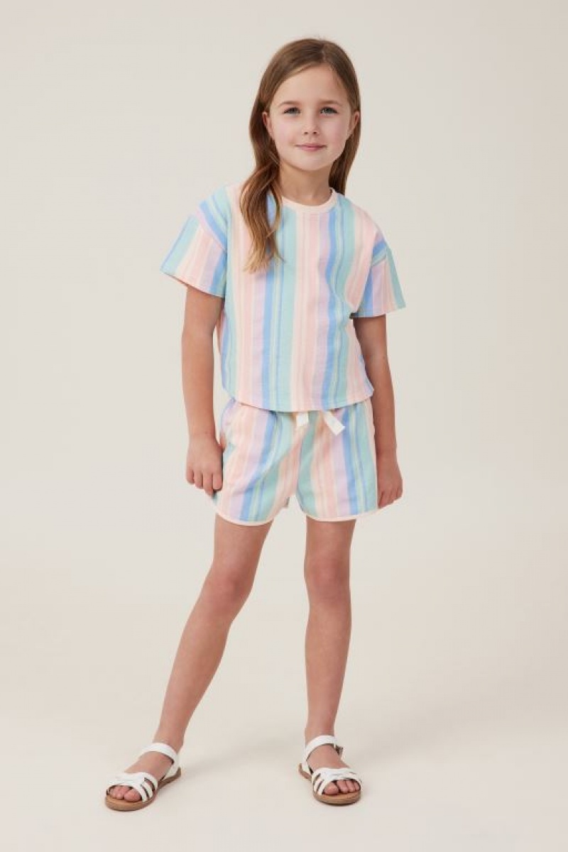 Camiseta Cotton On Gabrielle Corta Sleeve Niña Multicolor Rayadas | zyy1LMeiruS