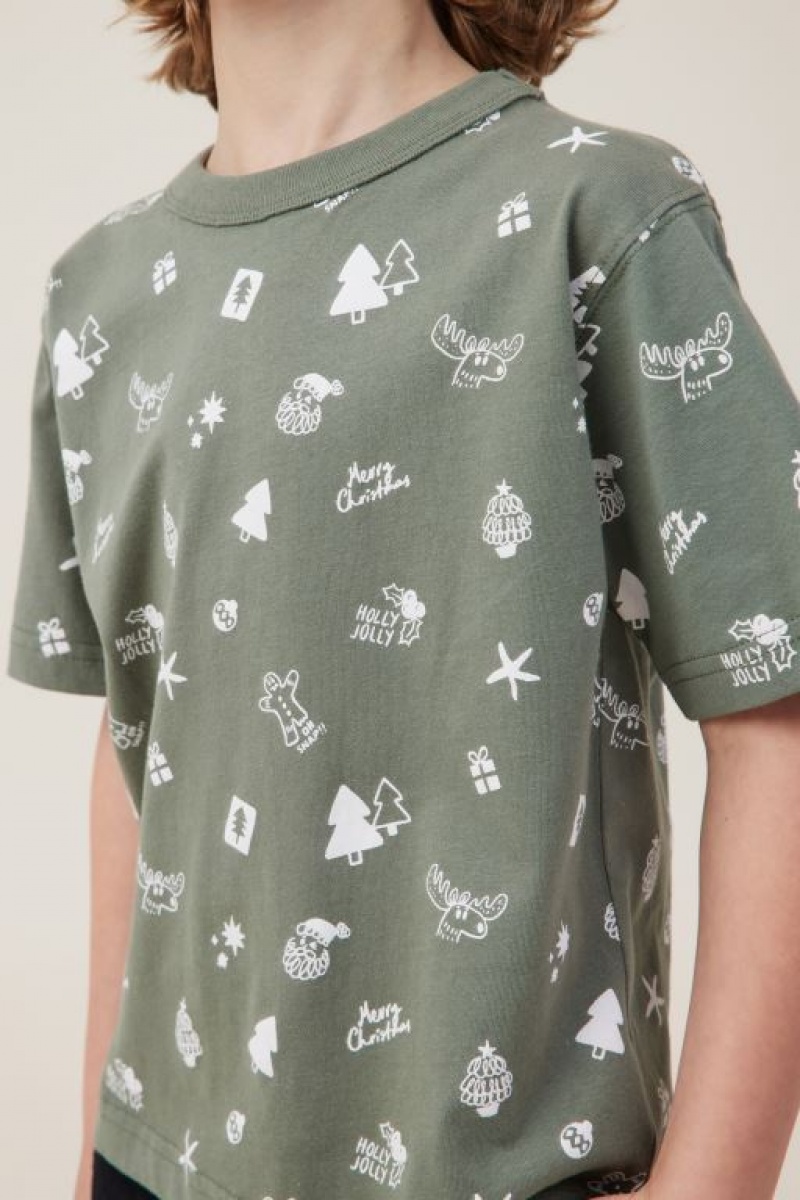 Camiseta Cotton On Jonny Corta Sleeve Print Niño Verde | dXNpl6PvgHZ