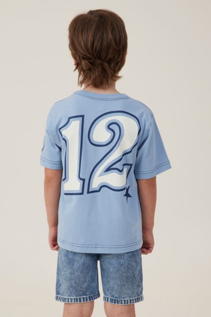 Camiseta Cotton On Jonny Corta Sleeve Print Niño Azules | cyyBbJO1dzV