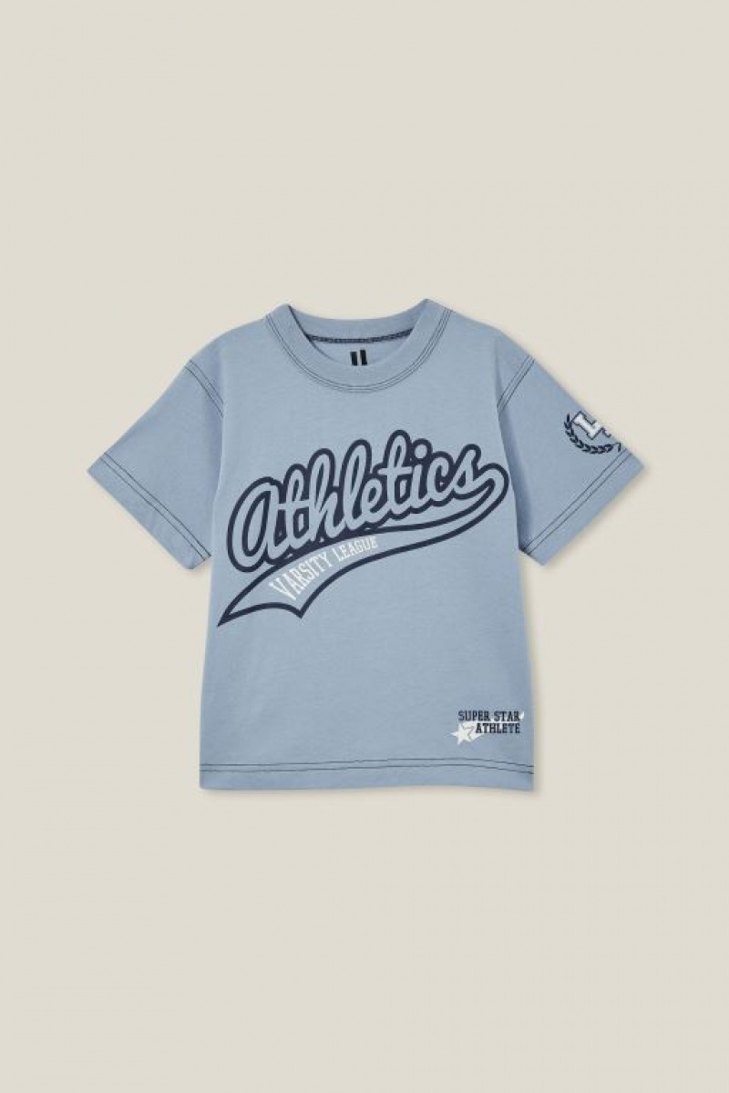 Camiseta Cotton On Jonny Corta Sleeve Print Niño Azules | cyyBbJO1dzV