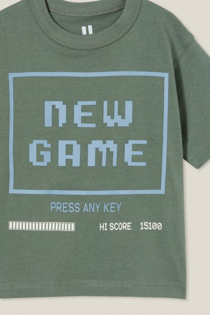 Camiseta Cotton On Jonny Corta Sleeve Print Niño Verde | drZ34oigs6H