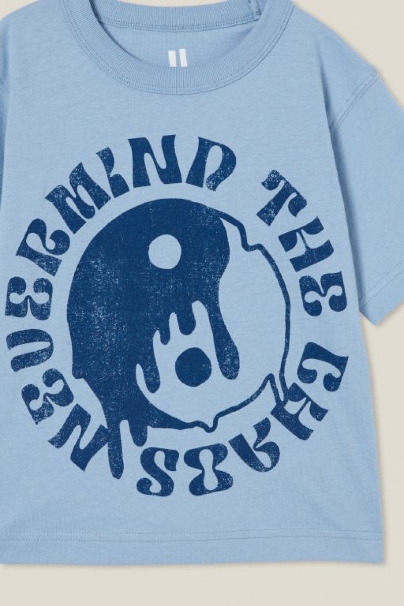 Camiseta Cotton On Jonny Corta Sleeve Print Niño Azules | XbNXFhqj7xe