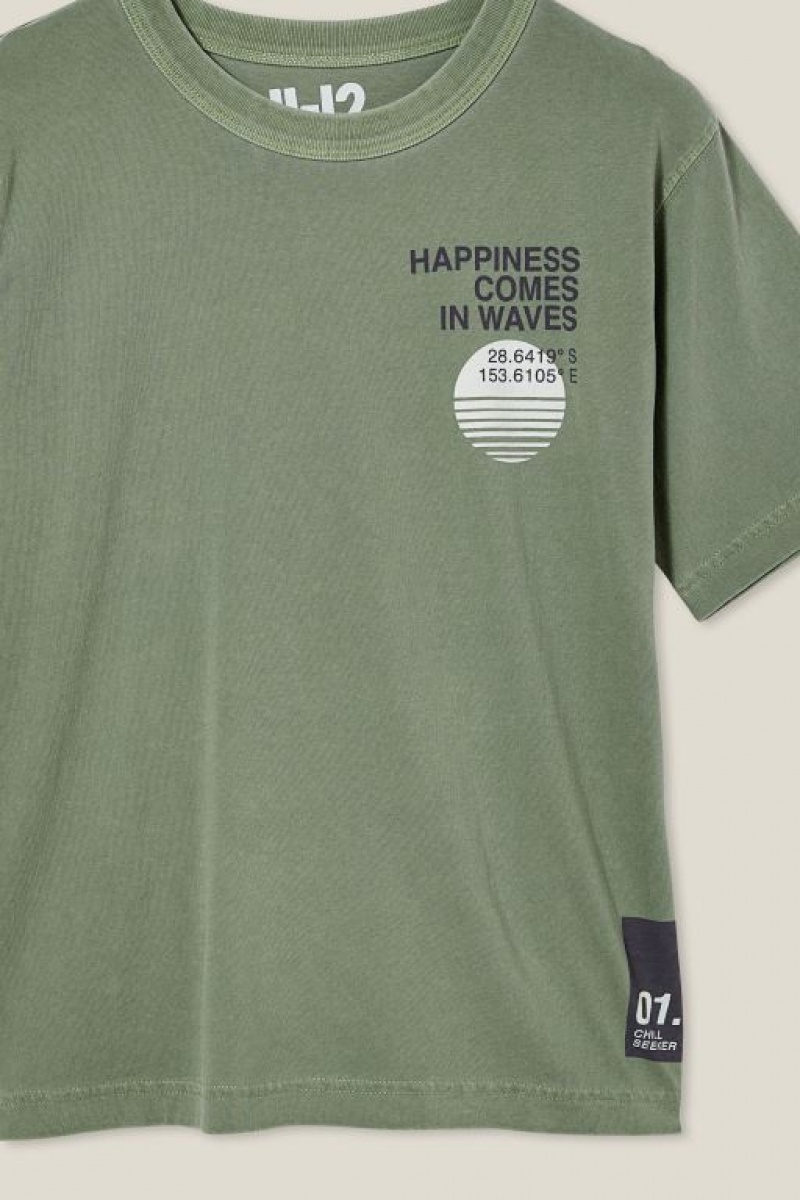 Camiseta Cotton On Jono Corta Sleeve Print Niño Verde Oliva Oscuro | c9aFsEJgaEf