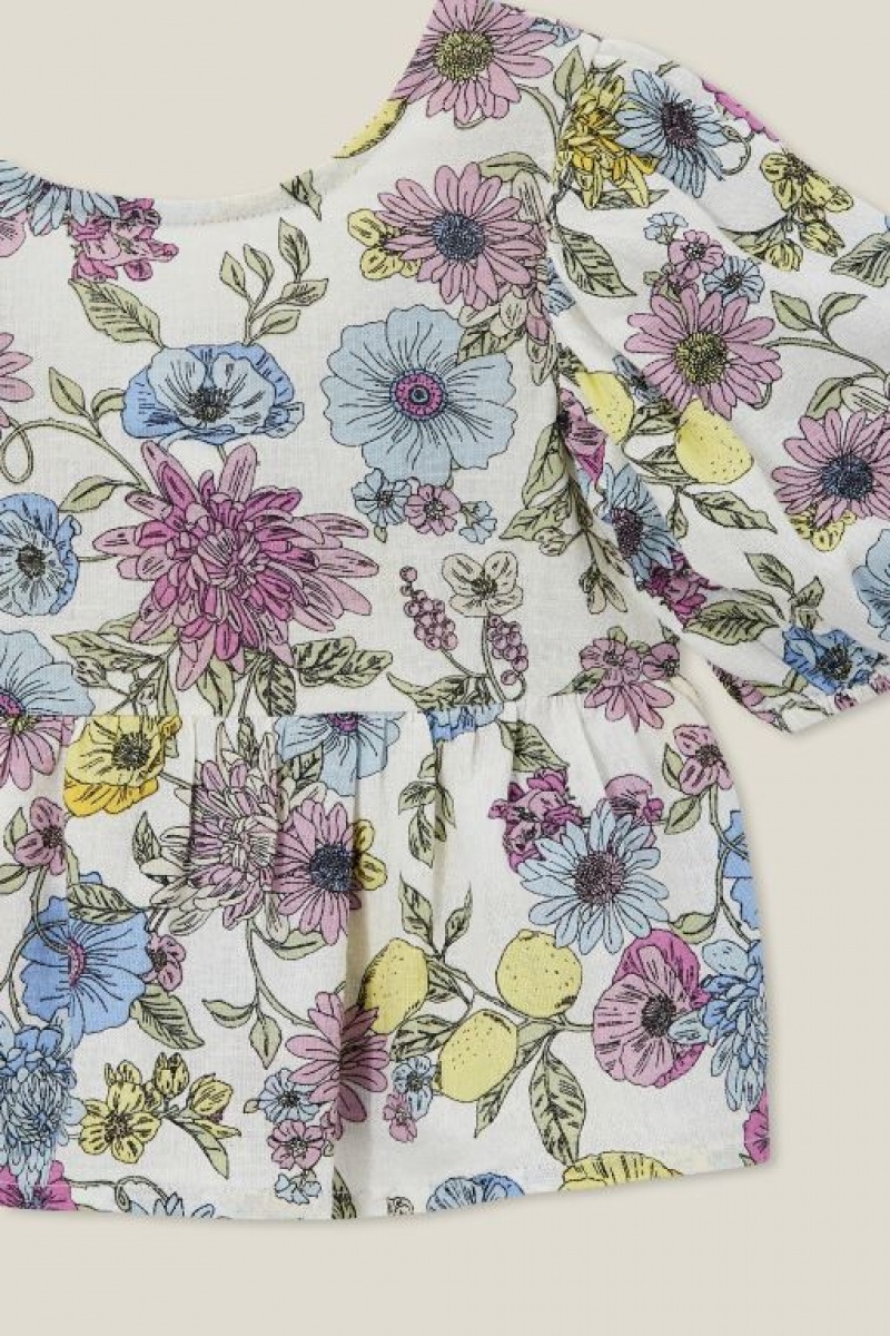 Camiseta Cotton On Leah Corta Sleeve Niña Amarillo Claro | gODJv48TptT