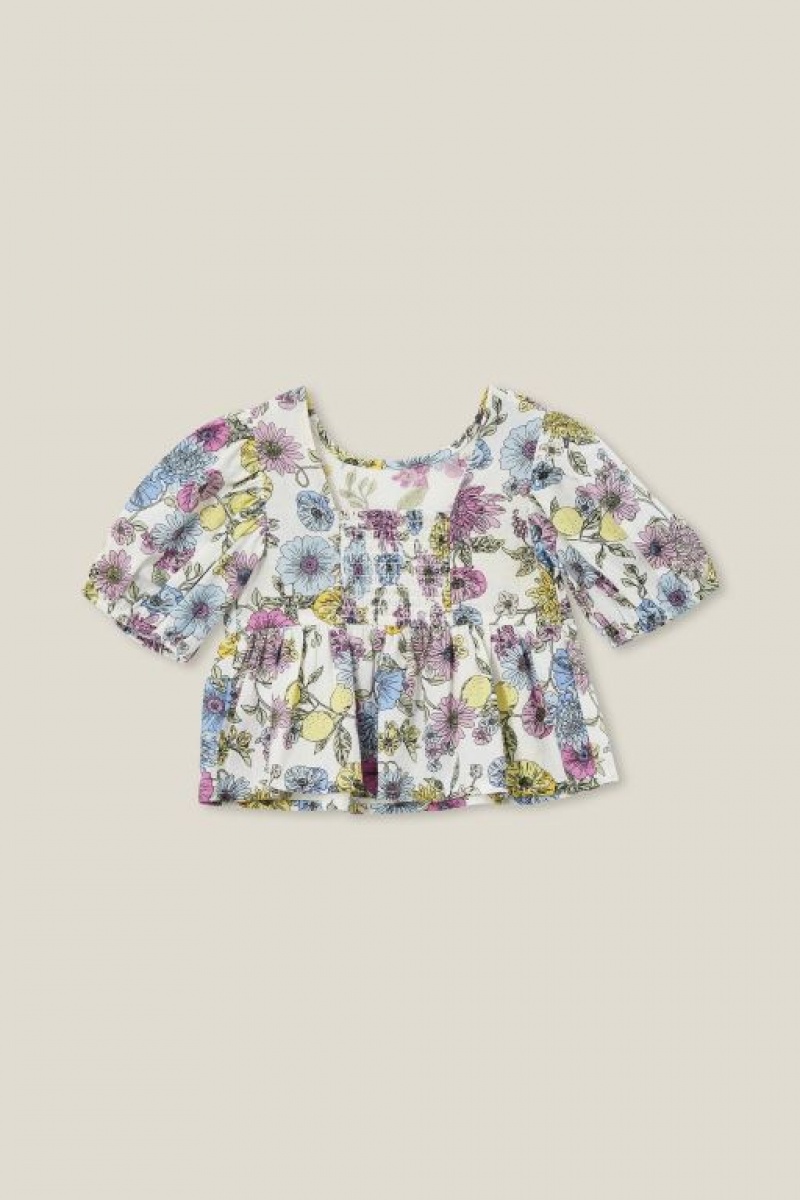 Camiseta Cotton On Leah Corta Sleeve Niña Amarillo Claro | gODJv48TptT