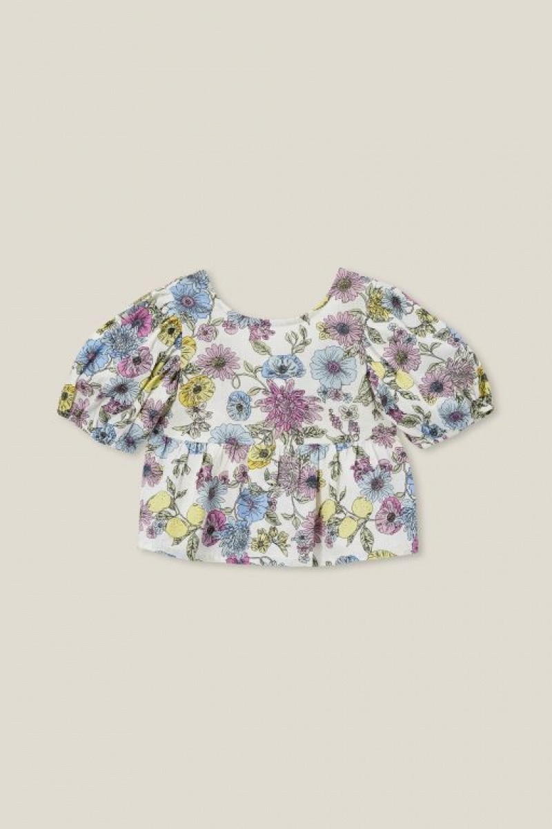 Camiseta Cotton On Leah Corta Sleeve Niña Amarillo Claro | gODJv48TptT