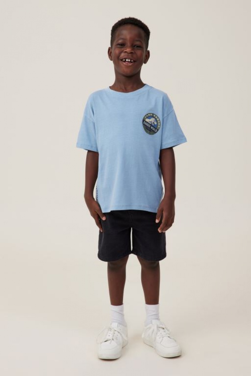 Camiseta Cotton On License Drop Shoulder Corta Sleeve Niño Azules | EzbsBOT5jU2