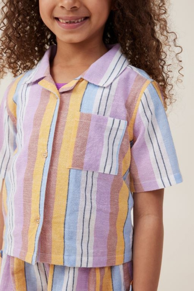 Camiseta Cotton On Paisley Resort Shirt Niña Rayadas | kG9U65UIcqI
