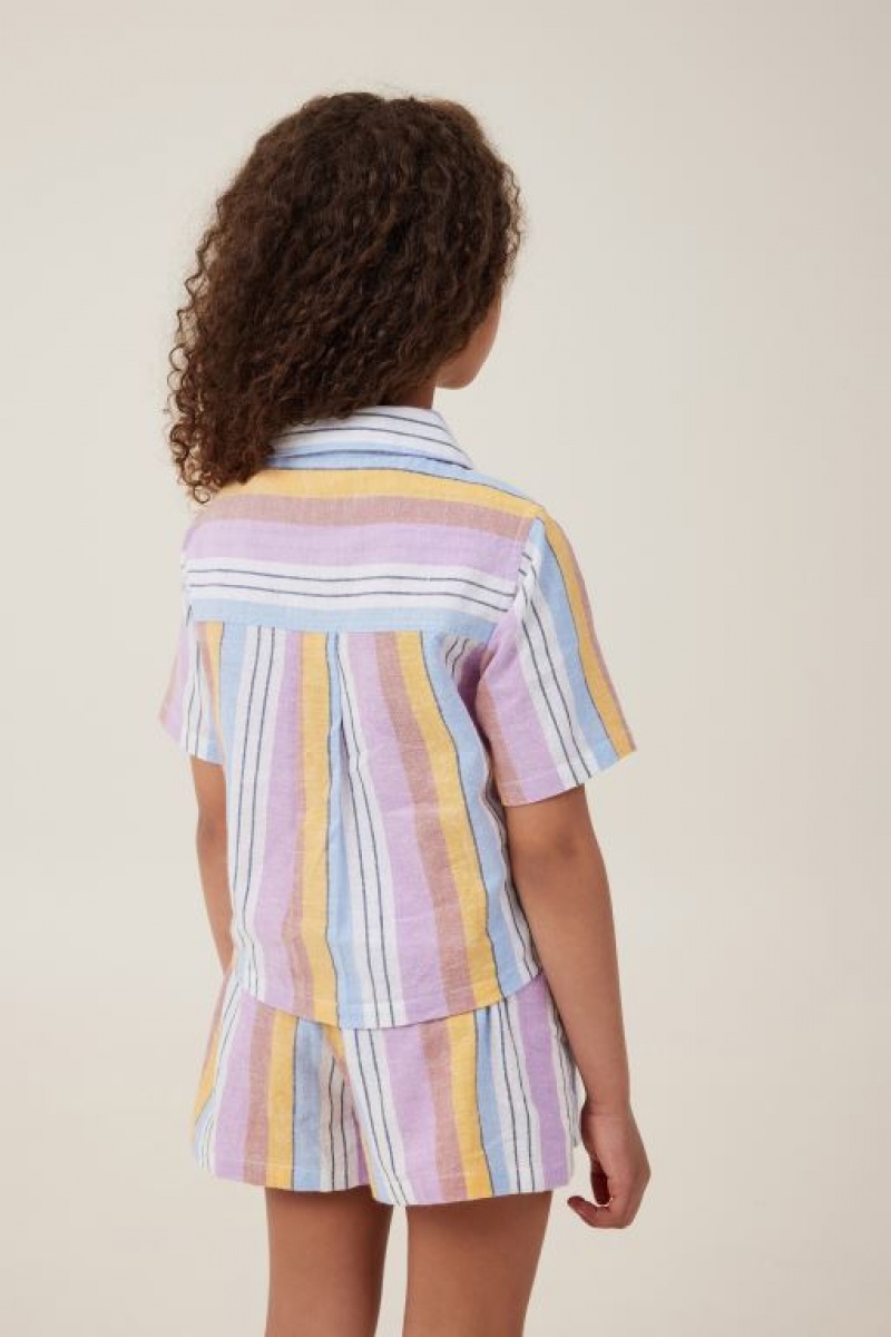 Camiseta Cotton On Paisley Resort Shirt Niña Rayadas | kG9U65UIcqI