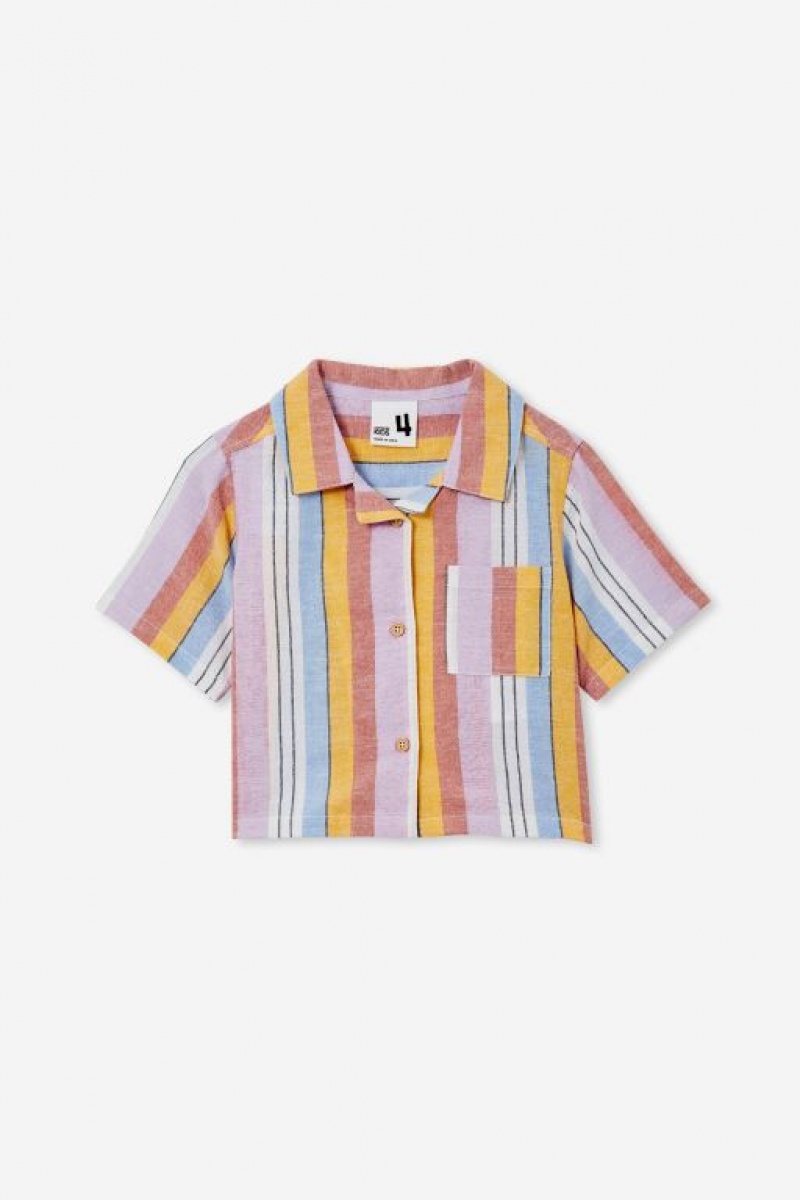 Camiseta Cotton On Paisley Resort Shirt Niña Rayadas | kG9U65UIcqI