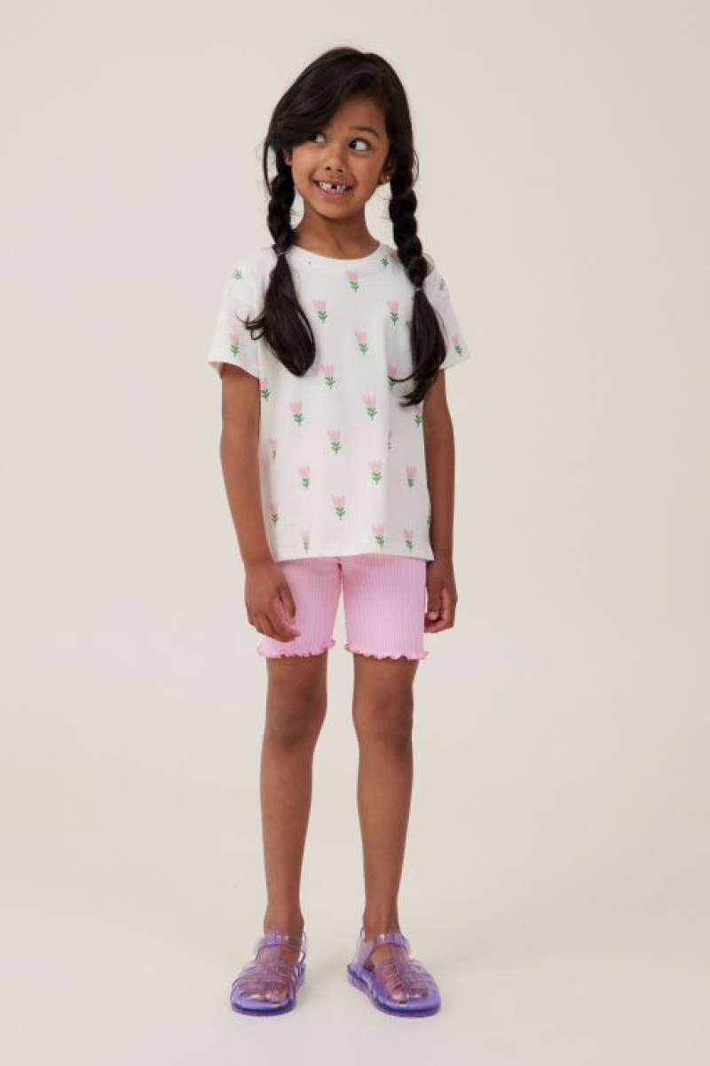 Camiseta Cotton On Poppy Corta Sleeve Print Niña Amarillo Claro | iHZHeDG3mvC