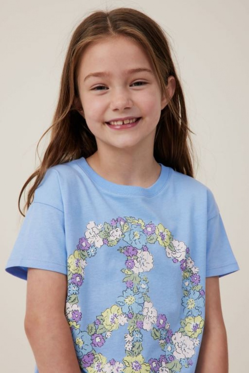 Camiseta Cotton On Poppy Corta Sleeve Print Niña Azules | TVNpC44FDuh