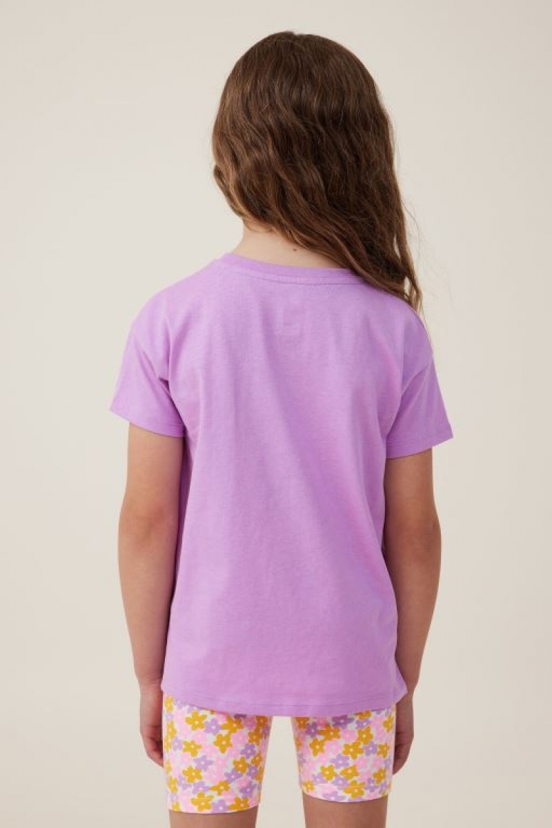 Camiseta Cotton On Poppy Corta Sleeve Print Niña Lavanda | uoH3Bkjhd2M