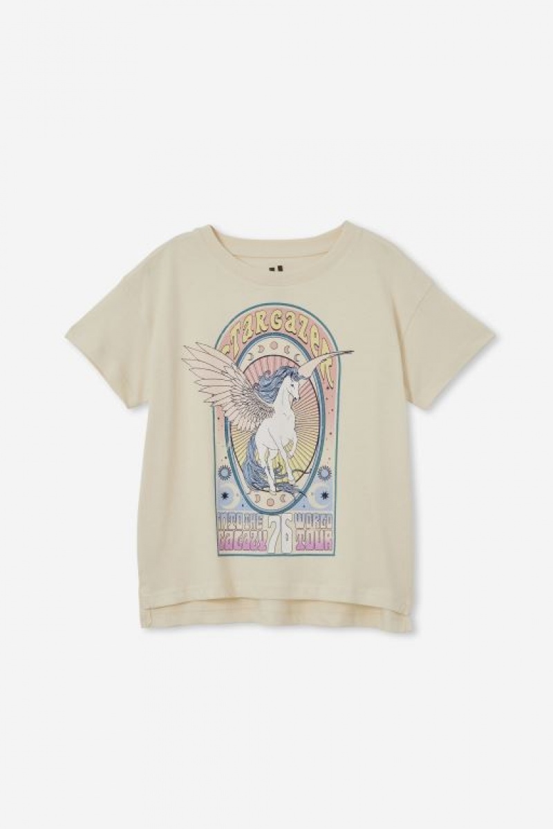 Camiseta Cotton On Poppy Corta Sleeve Print Niña Amarillo Claro | 6Xw8HIGJ9UG