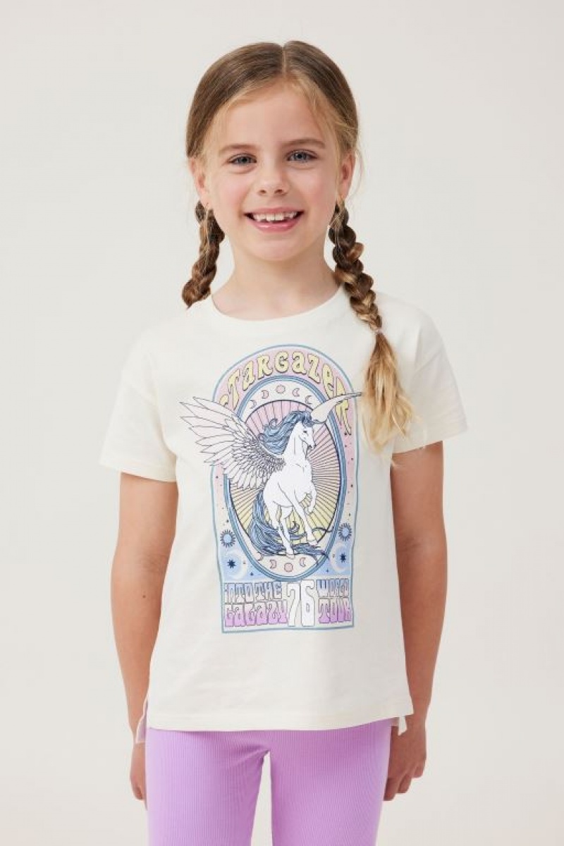 Camiseta Cotton On Poppy Corta Sleeve Print Niña Amarillo Claro | 6Xw8HIGJ9UG