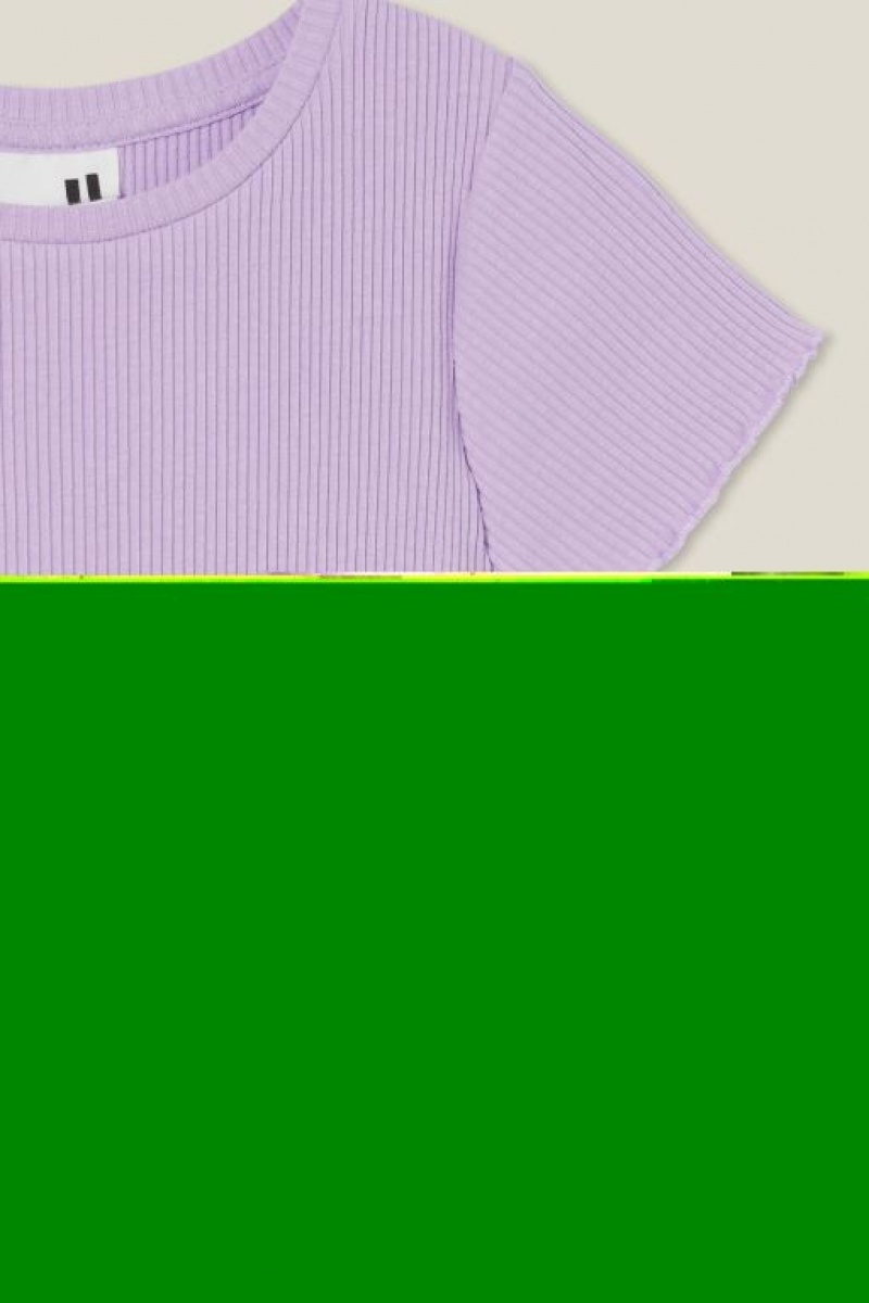 Camiseta Cotton On Raya Rib Baby Niña Moradas | yyObZJrVIFq