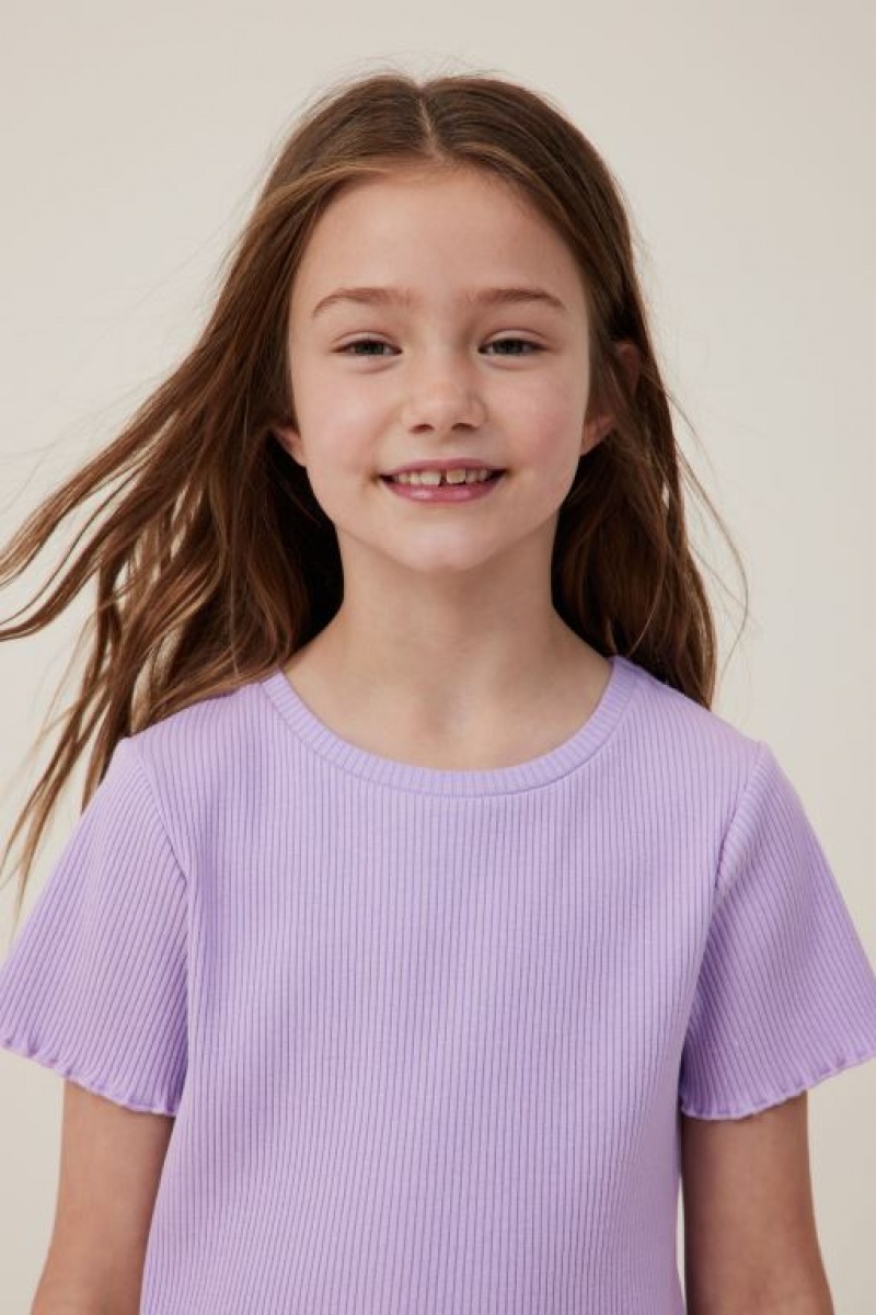 Camiseta Cotton On Raya Rib Baby Niña Moradas | yyObZJrVIFq